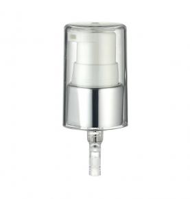 Sliver Aluminum Cosmetice Cream Pump with Transparent Full Cap-PCM010A